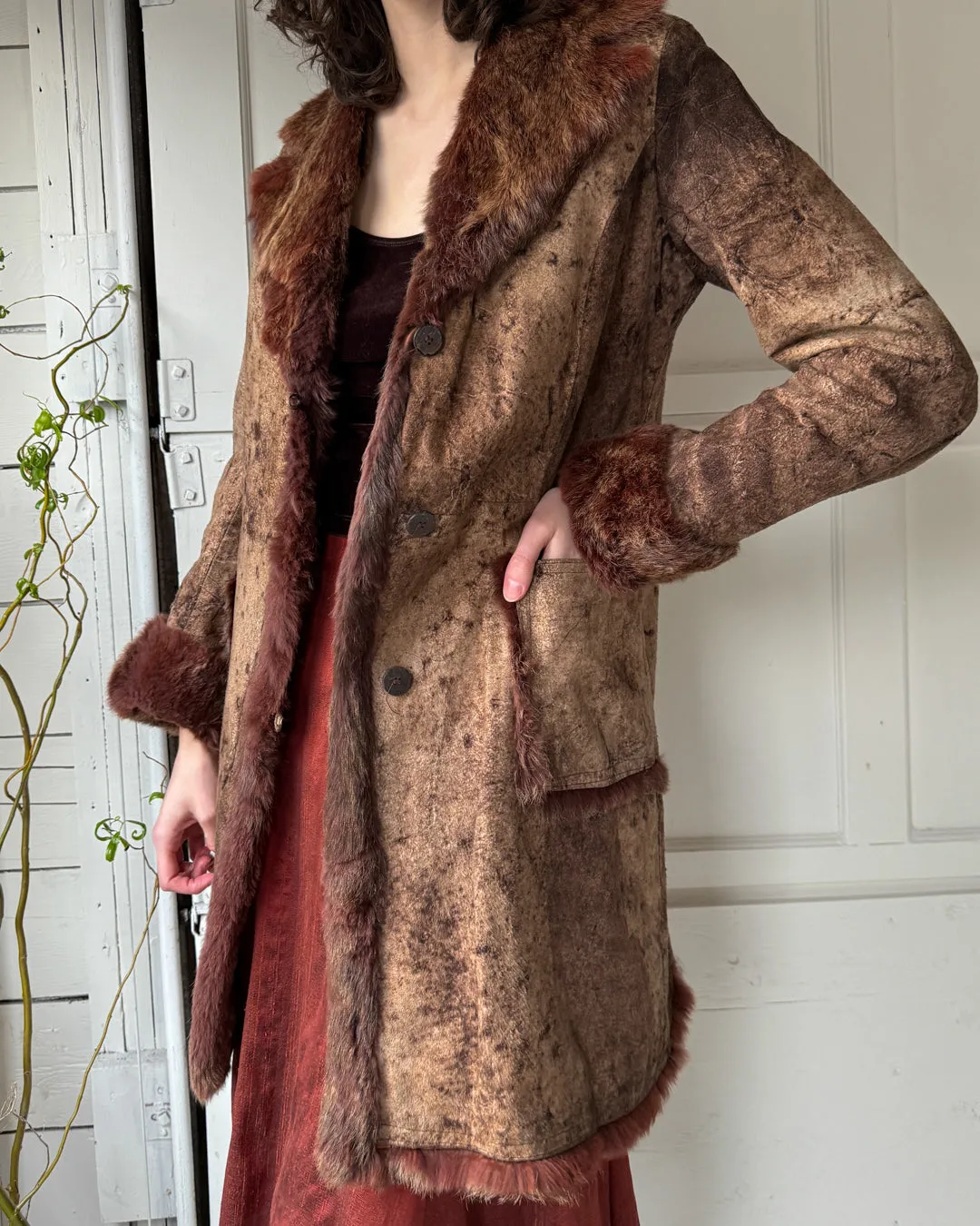 00s Suede & Fur Jacket | S-M