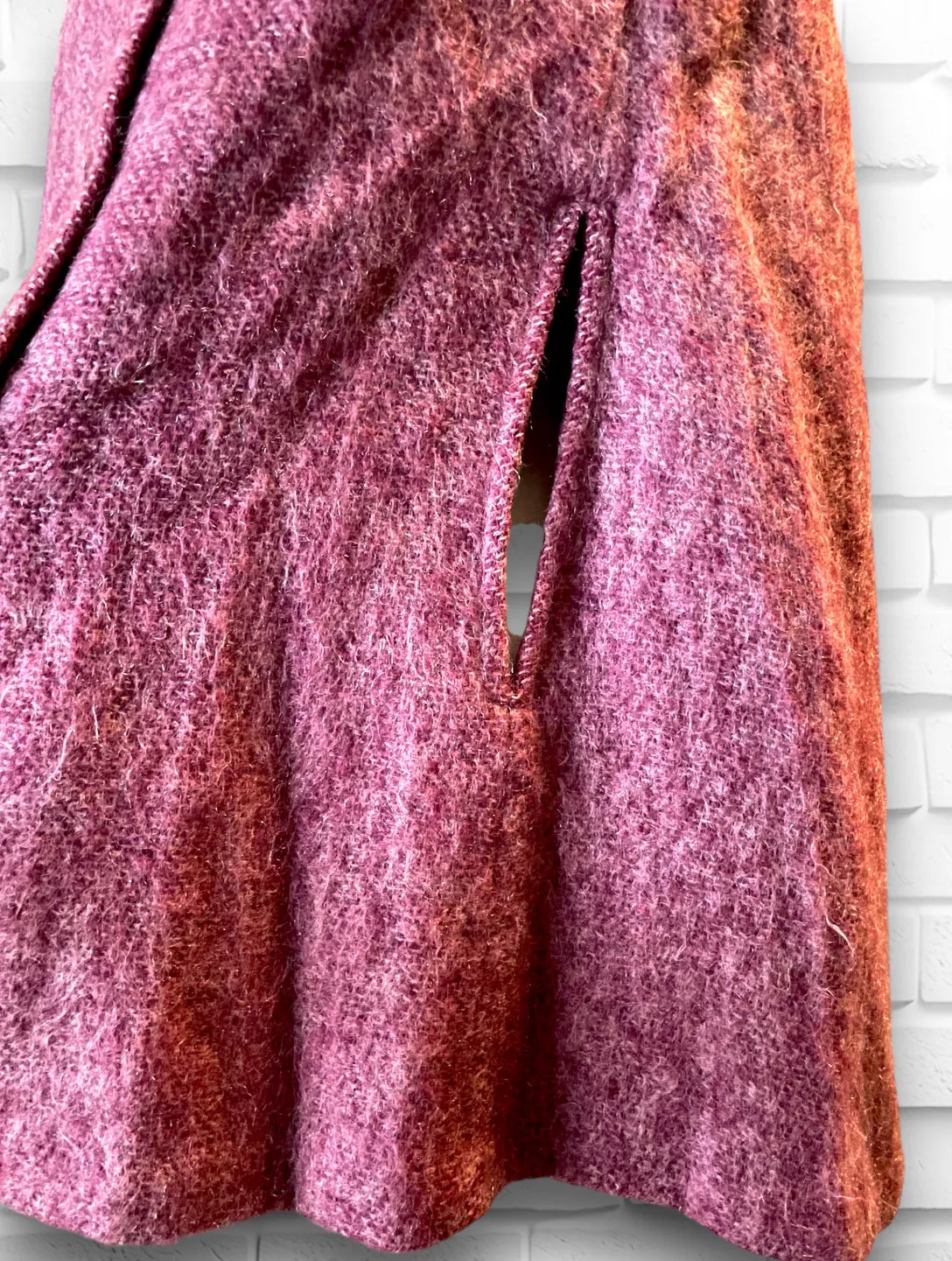 1960’s Mohair Red Pink Button Up Cape