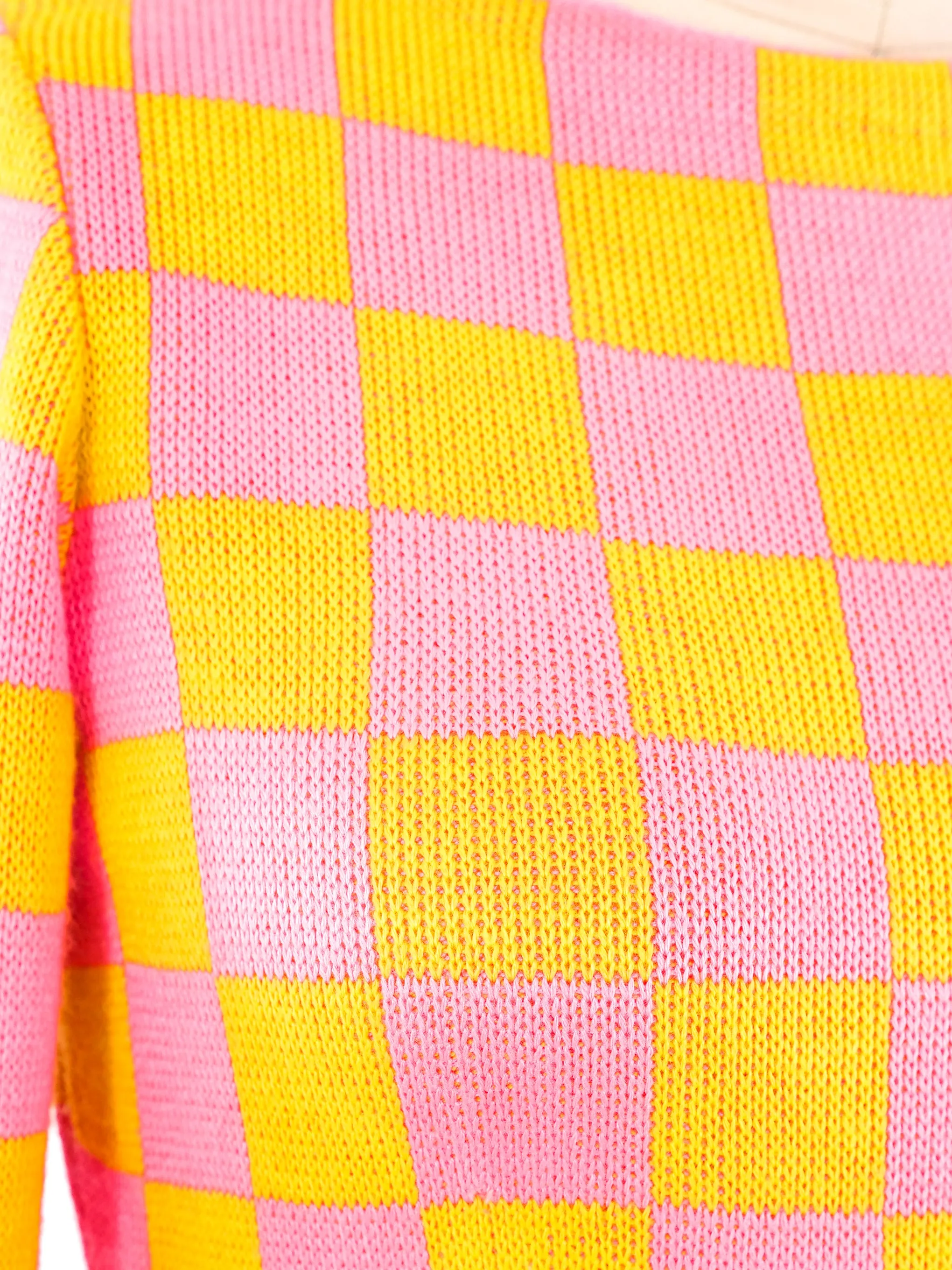 1960's Neon Checker Knit Dress
