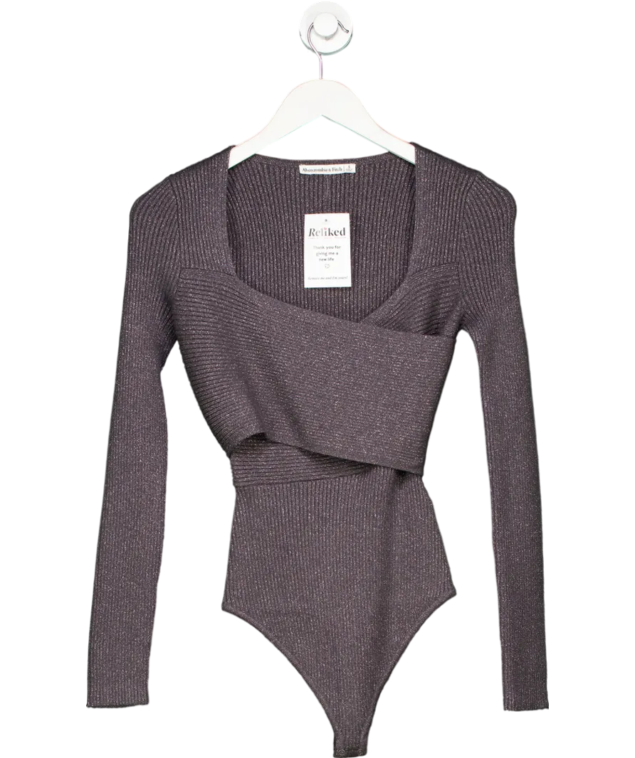 A South London Makers Market Grey Long-sleeve Luxeloft Wrap Bodysuit UK S