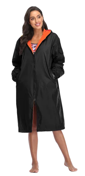 Adoretex Unisex Water Resistant Swim Parka for Adults and Kids Orange Lining (PK005)