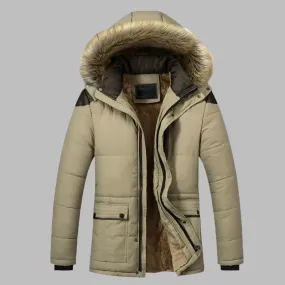 Alpine Parka | Langer wasserdichter Wintermantel für Herren mit Fellkragen und Fleecefutter
