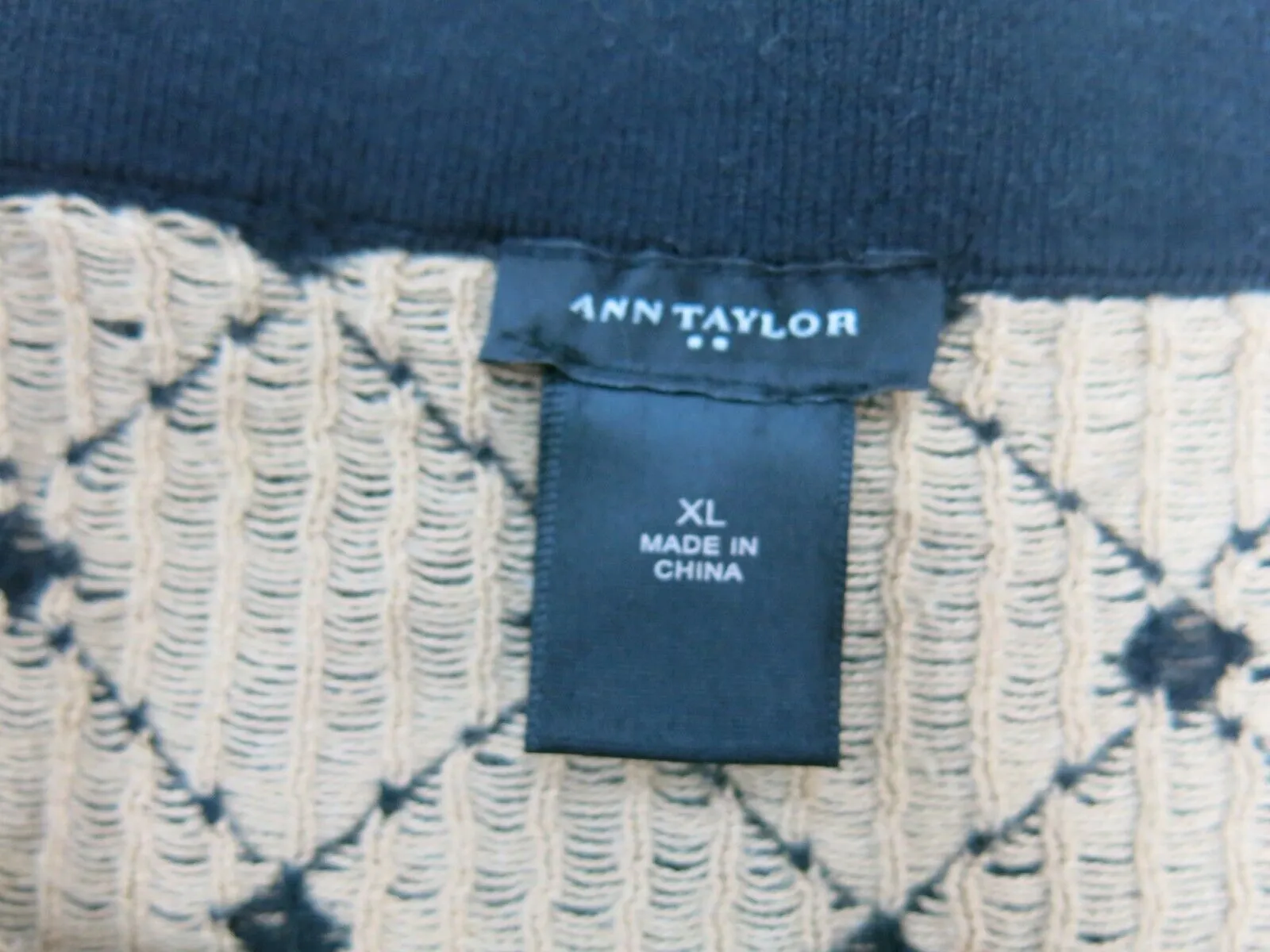 Ann Taylor Womens Straight & Pencil Skirt Geometric Elastic Waist Black Size XL