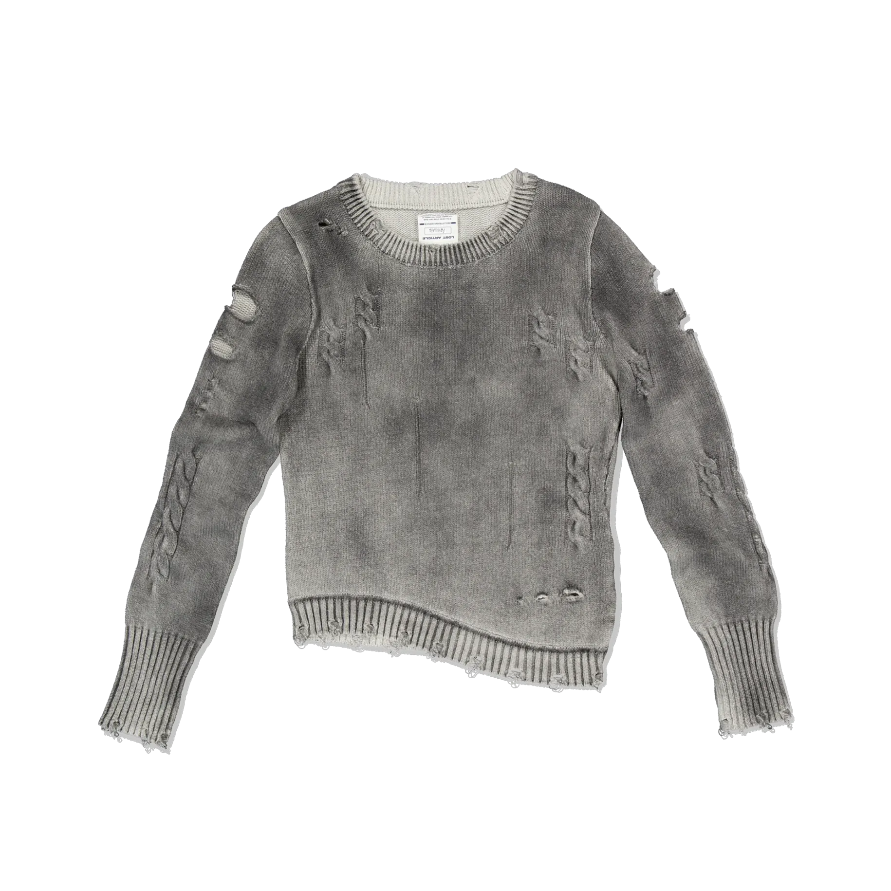 (Ariella) Old Knit Top — Washed Black