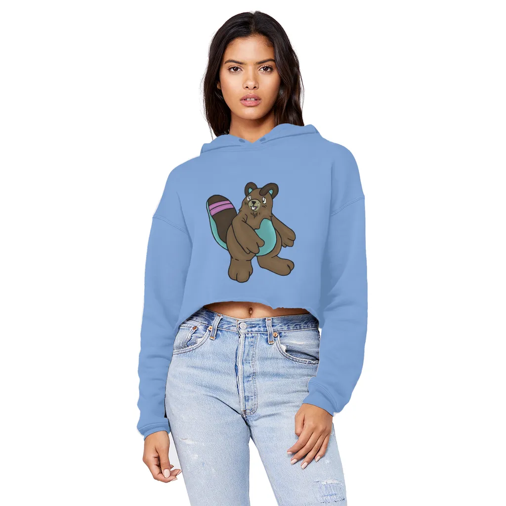 Beachu Unisex Cropped Raw Edge Boyfriend Hoodie