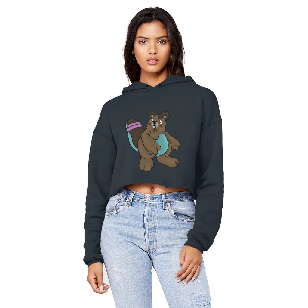 Beachu Unisex Cropped Raw Edge Boyfriend Hoodie