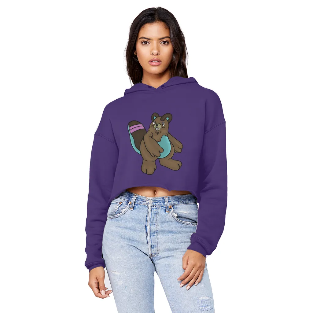 Beachu Unisex Cropped Raw Edge Boyfriend Hoodie
