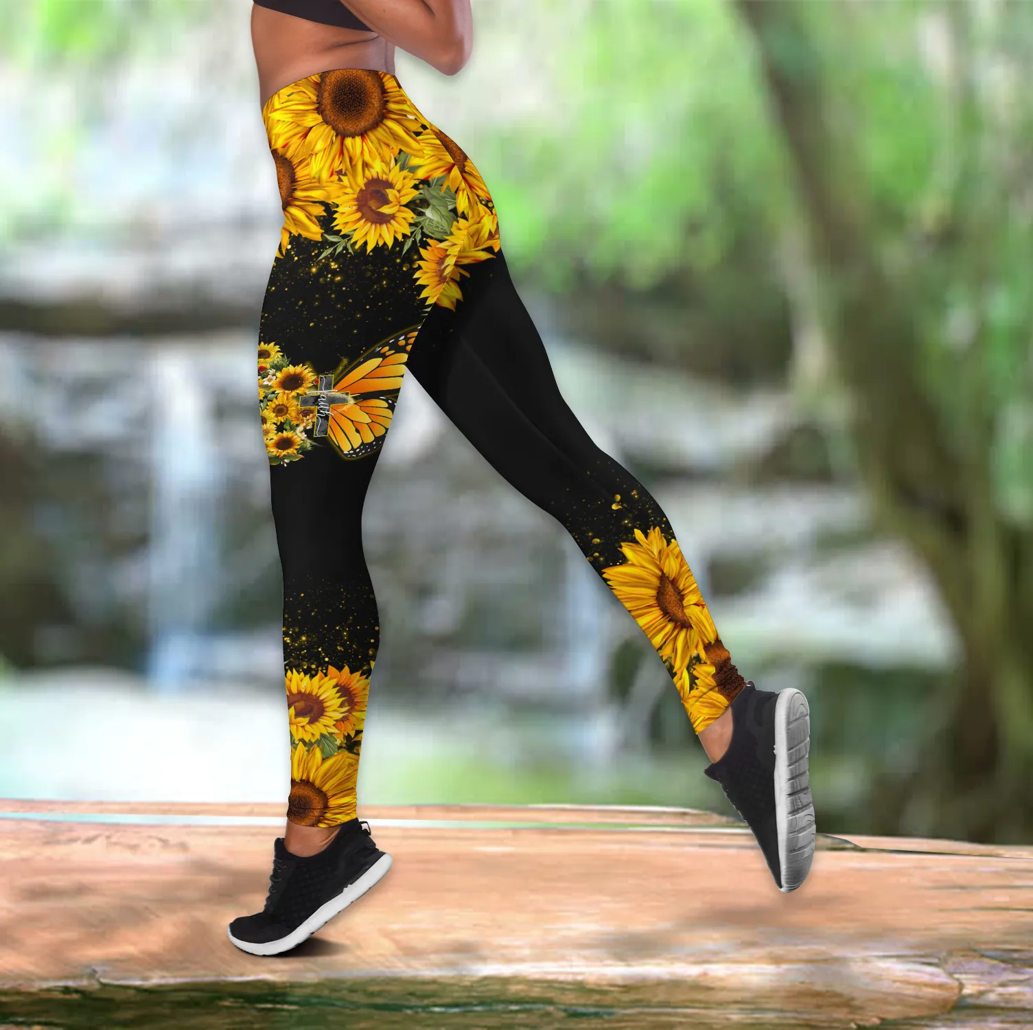 Beautiful Butterfly Faith Combo Legging   Tank Top Mockup leggings Hollow out Tank Top JJW12092001