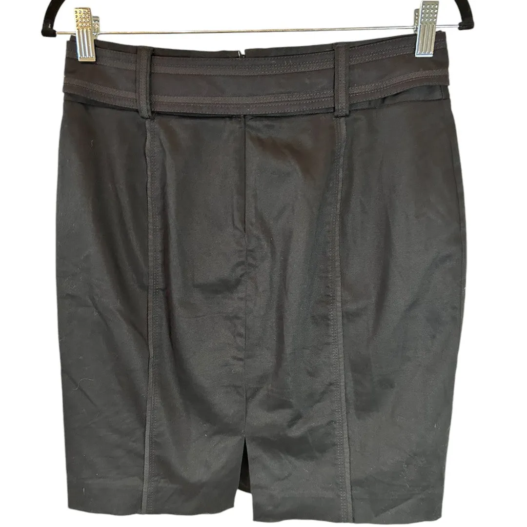 Belted Pencil Skirt Professional Office Wear