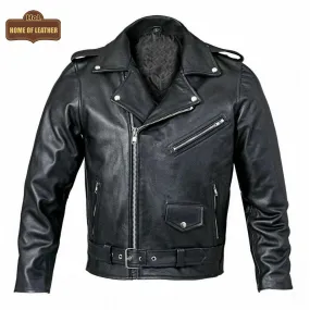 Black Brando Real Leather Jacket | Sale