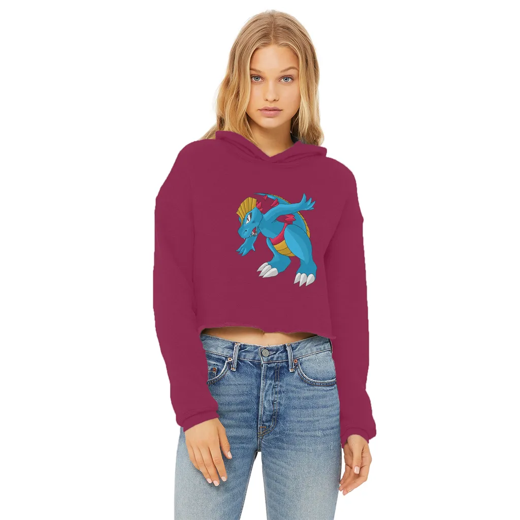 Blastdile Ladies Cropped Raw Edge Hoodie