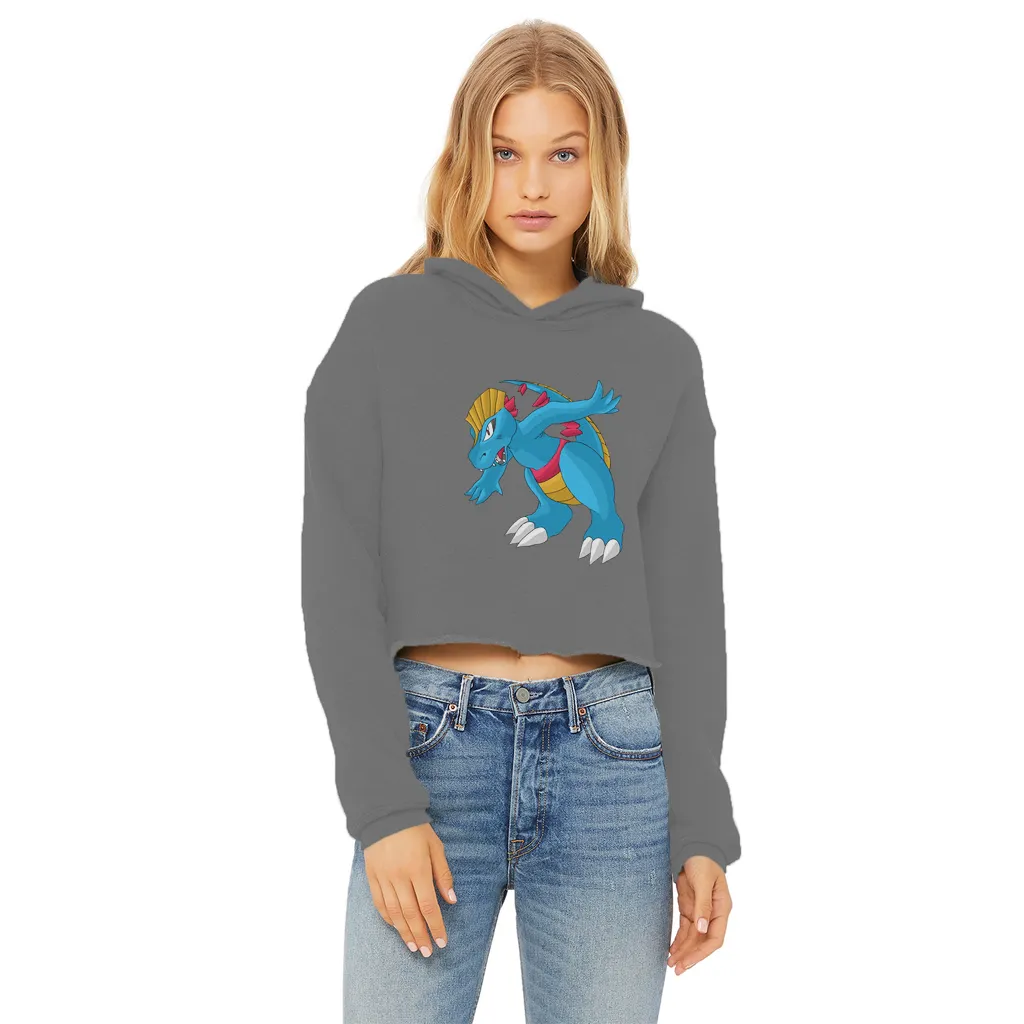 Blastdile Ladies Cropped Raw Edge Hoodie