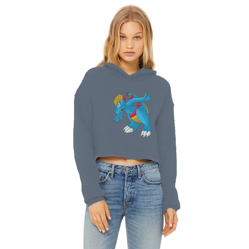 Blastdile Ladies Cropped Raw Edge Hoodie
