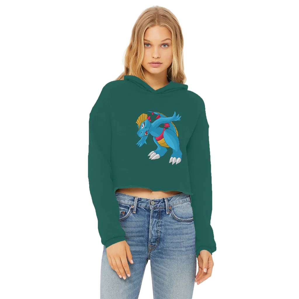 Blastdile Ladies Cropped Raw Edge Hoodie