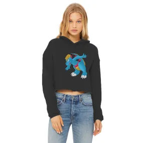 Blastdile Ladies Cropped Raw Edge Hoodie