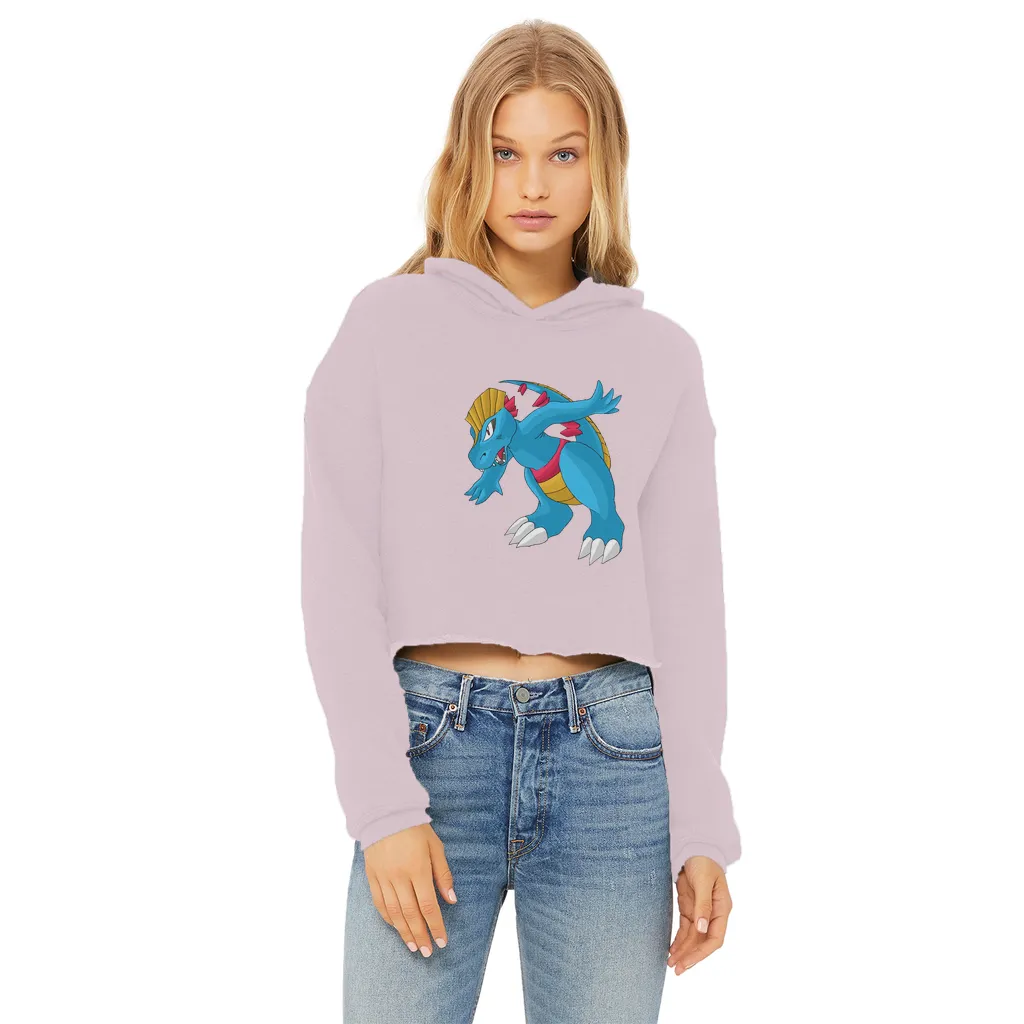 Blastdile Ladies Cropped Raw Edge Hoodie