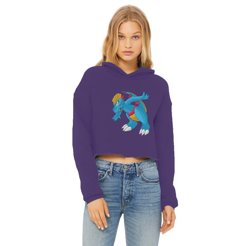 Blastdile Ladies Cropped Raw Edge Hoodie