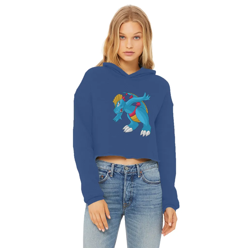 Blastdile Ladies Cropped Raw Edge Hoodie