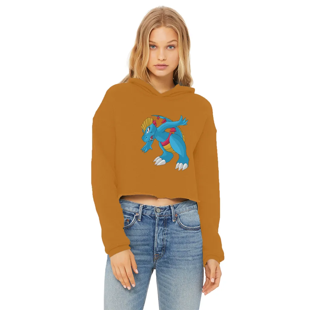 Blastdile Ladies Cropped Raw Edge Hoodie