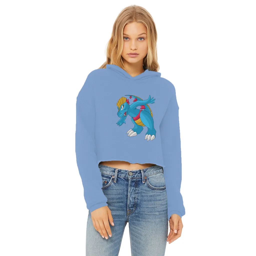 Blastdile Ladies Cropped Raw Edge Hoodie
