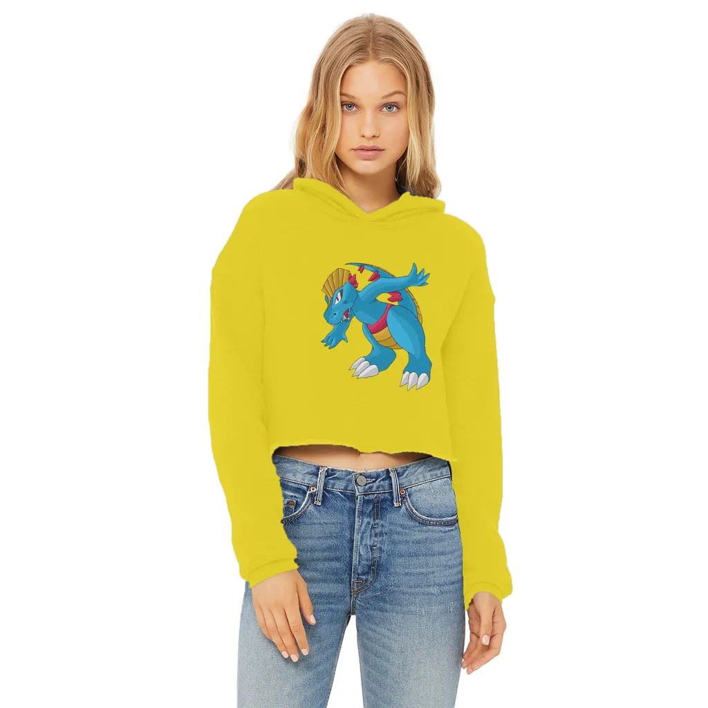 Blastdile Ladies Cropped Raw Edge Hoodie