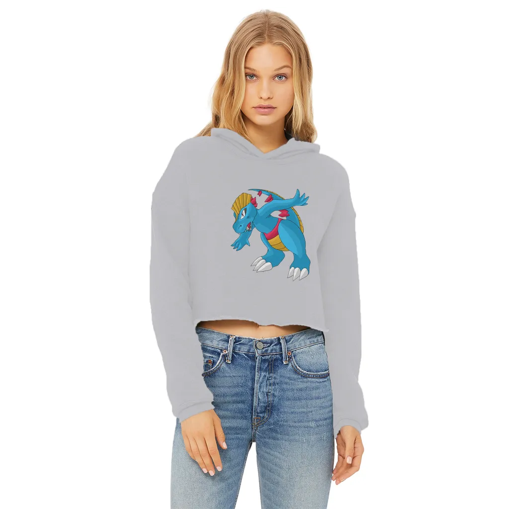 Blastdile Ladies Cropped Raw Edge Hoodie