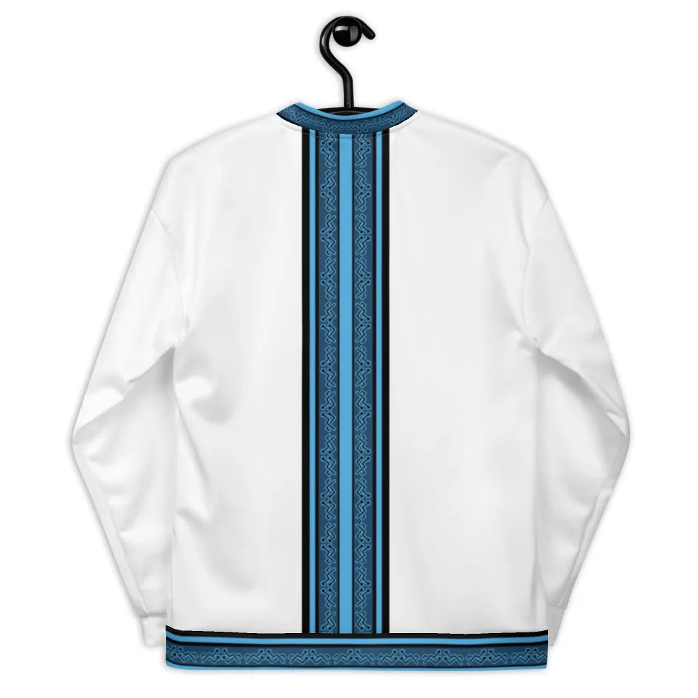 Bomber Jacket White/Black/Blue " ELEVATE " Lightweight PEACE GANG