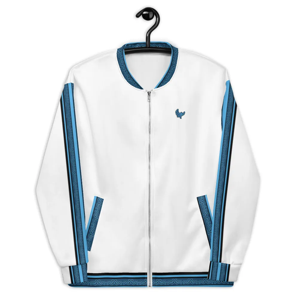 Bomber Jacket White/Black/Blue " ELEVATE " Lightweight PEACE GANG