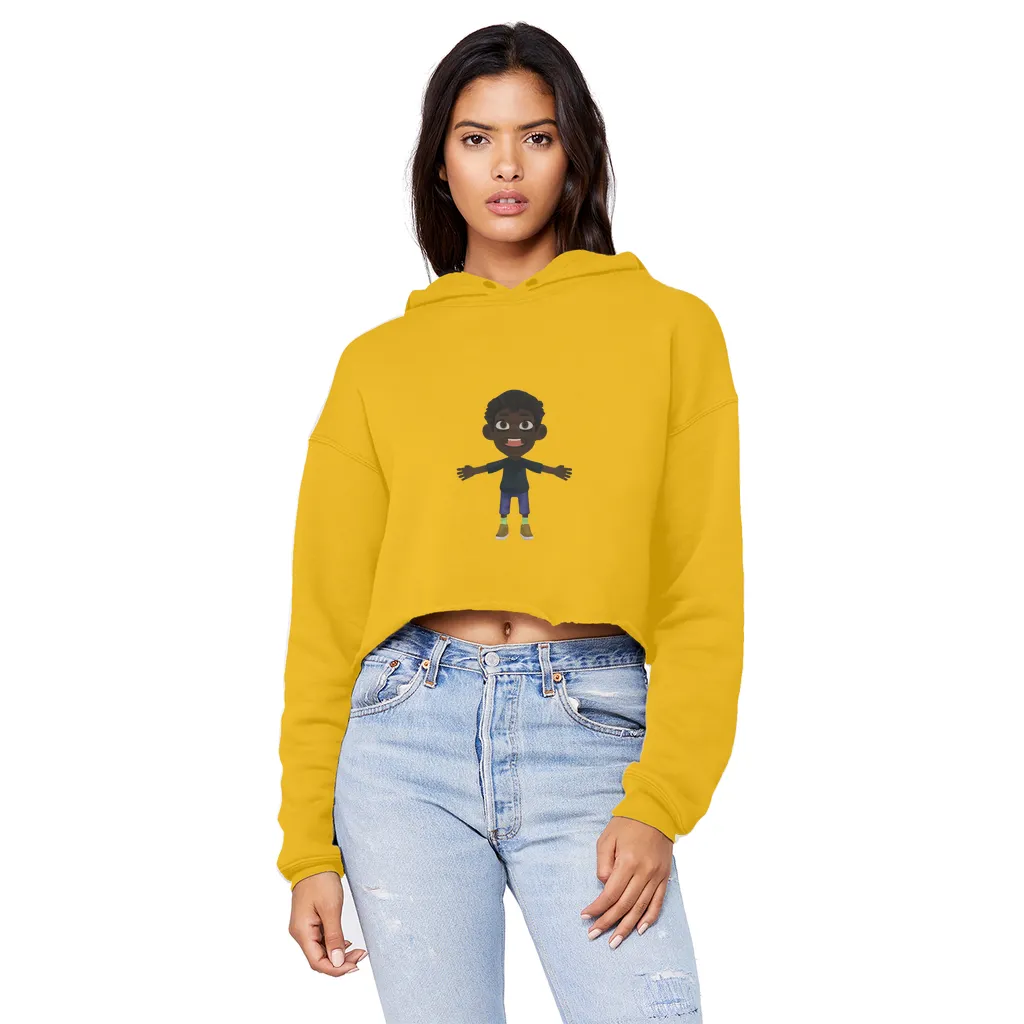 Boy Unisex Cropped Raw Edge Boyfriend Hoodie