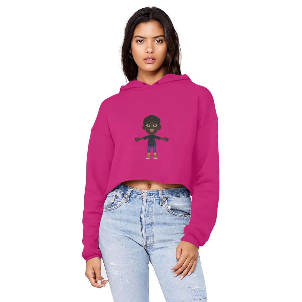 Boy Unisex Cropped Raw Edge Boyfriend Hoodie