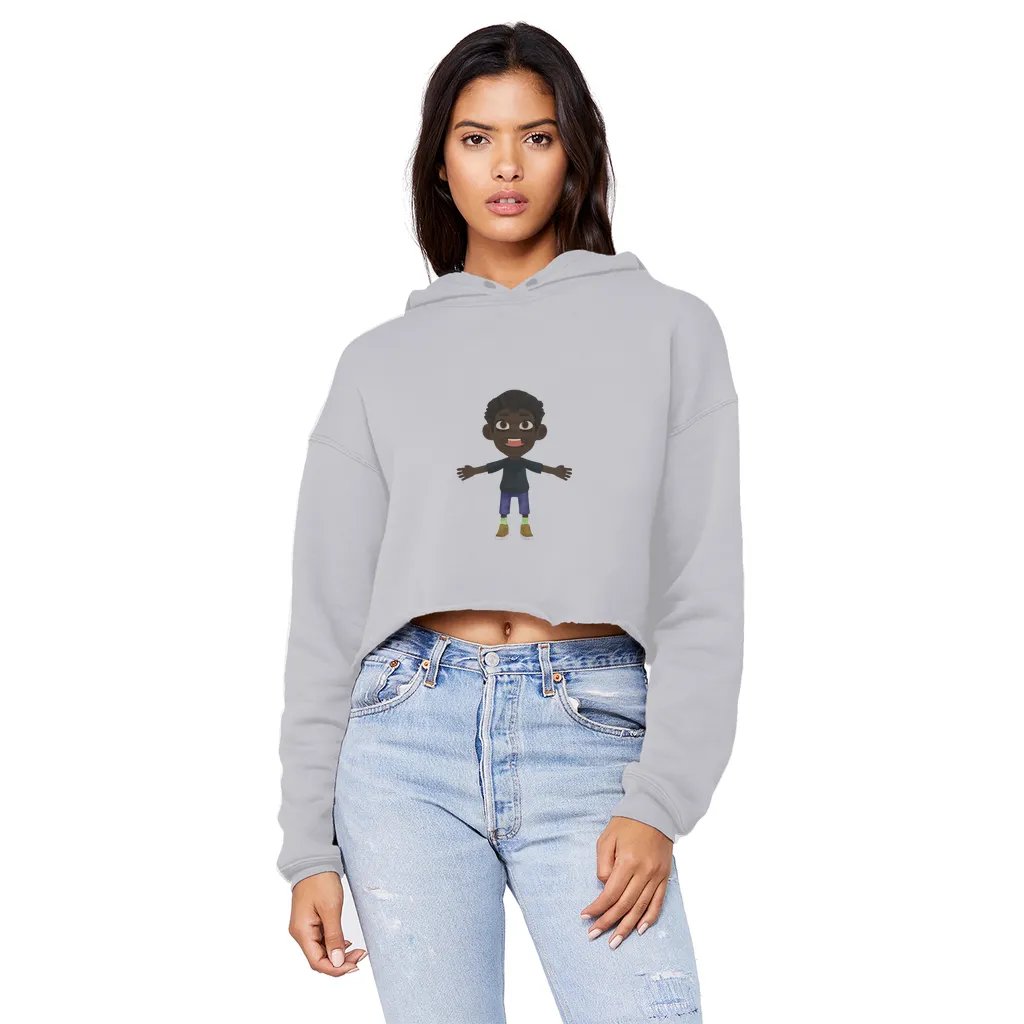 Boy Unisex Cropped Raw Edge Boyfriend Hoodie