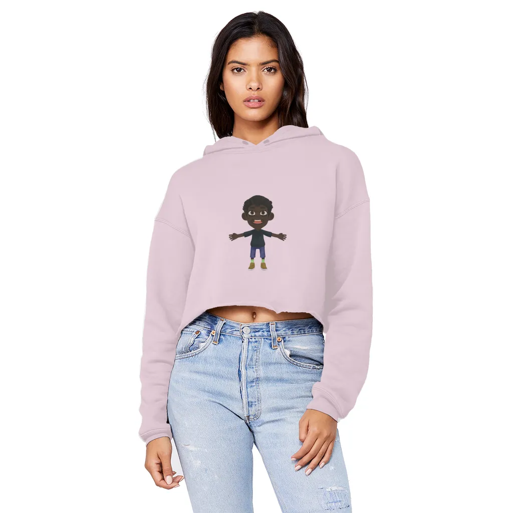Boy Unisex Cropped Raw Edge Boyfriend Hoodie