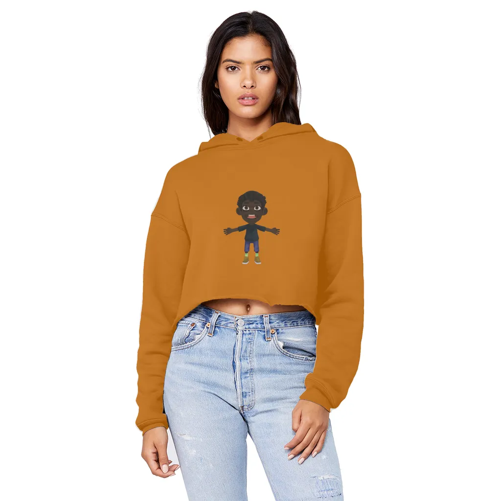 Boy Unisex Cropped Raw Edge Boyfriend Hoodie
