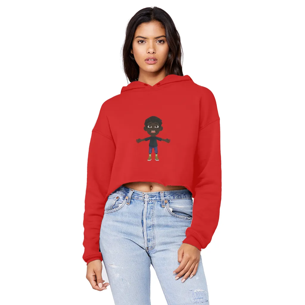 Boy Unisex Cropped Raw Edge Boyfriend Hoodie