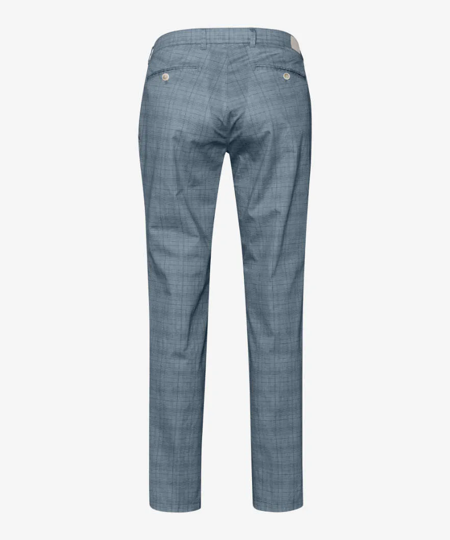 Brax Felix Printed Check Chino - Anchor Blue