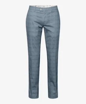 Brax Felix Printed Check Chino - Anchor Blue