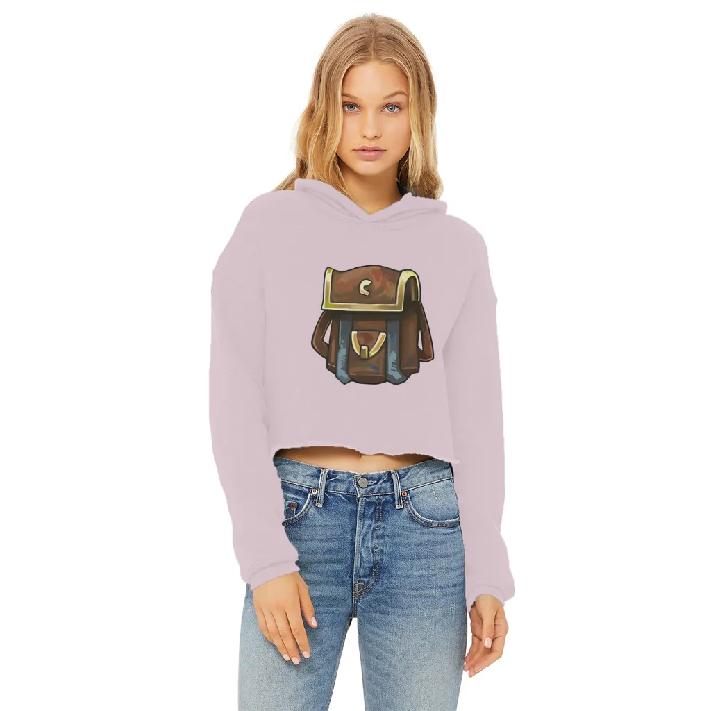 Brown Bag Ladies Cropped Raw Edge Hoodie