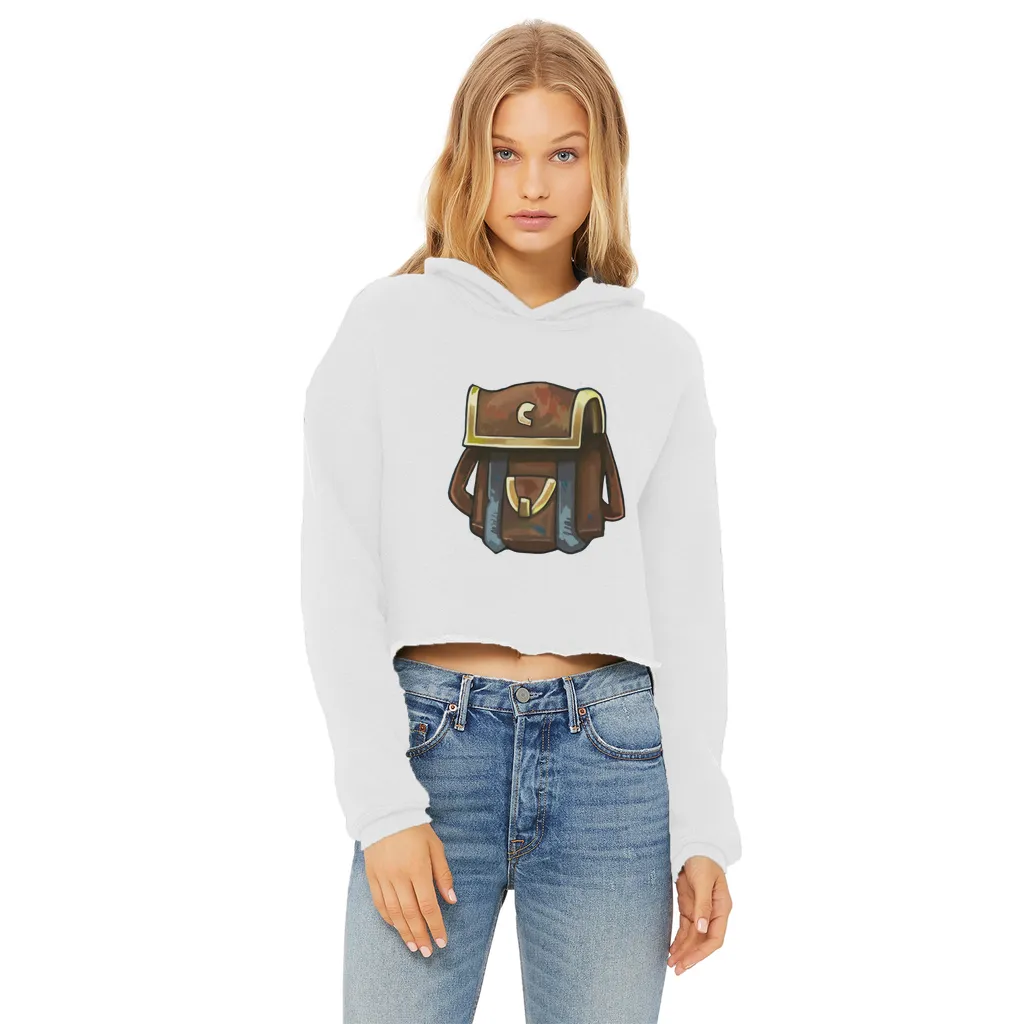 Brown Bag Ladies Cropped Raw Edge Hoodie