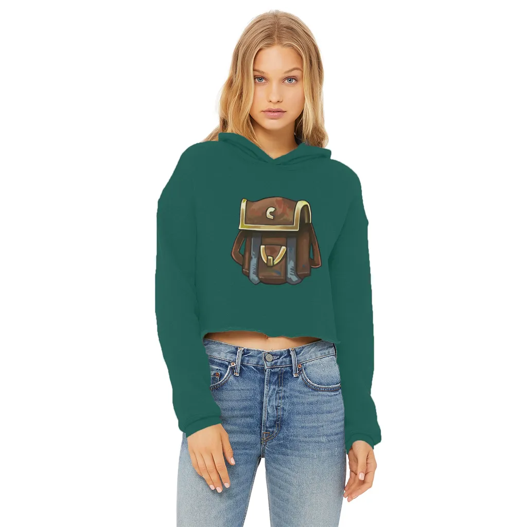 Brown Bag Ladies Cropped Raw Edge Hoodie