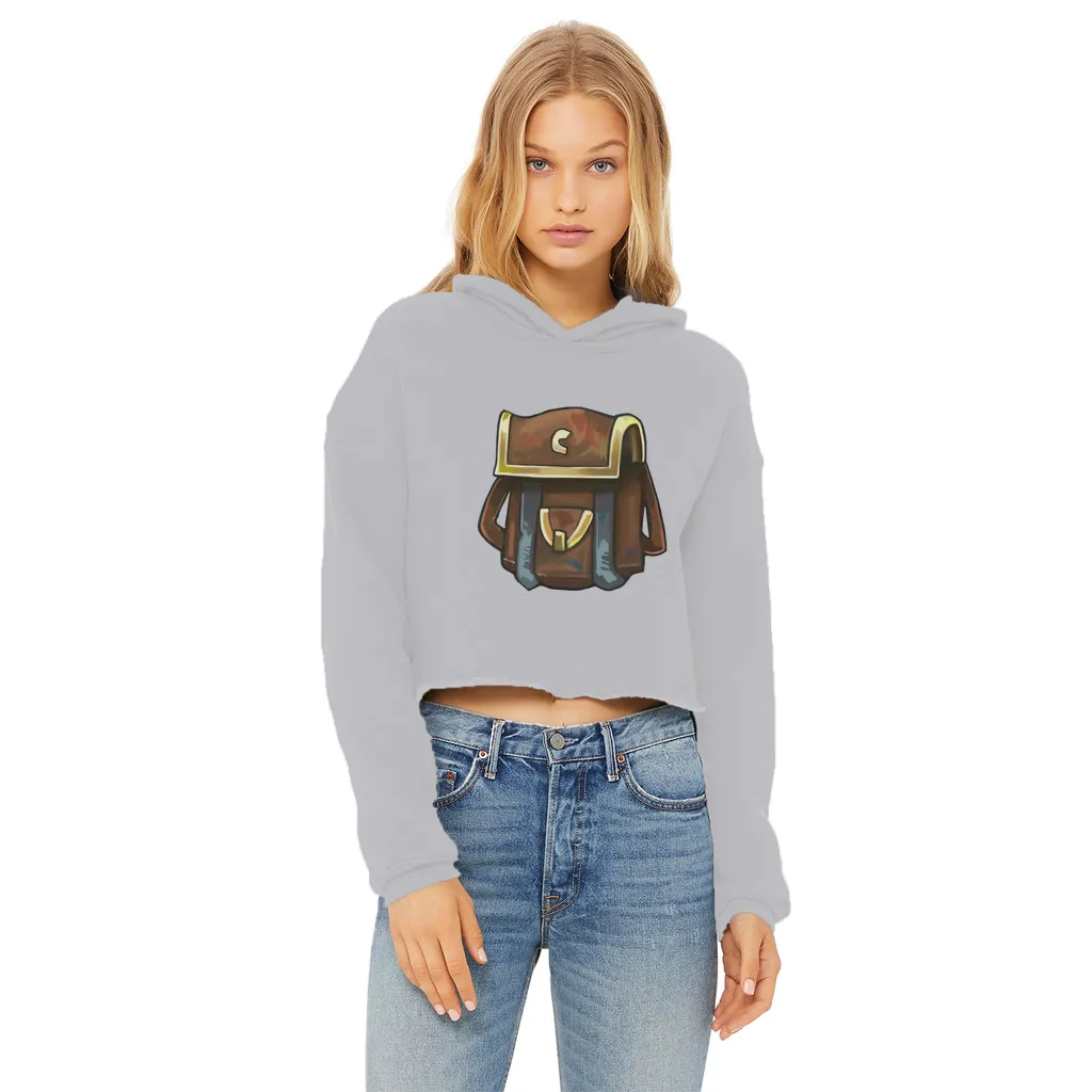 Brown Bag Ladies Cropped Raw Edge Hoodie