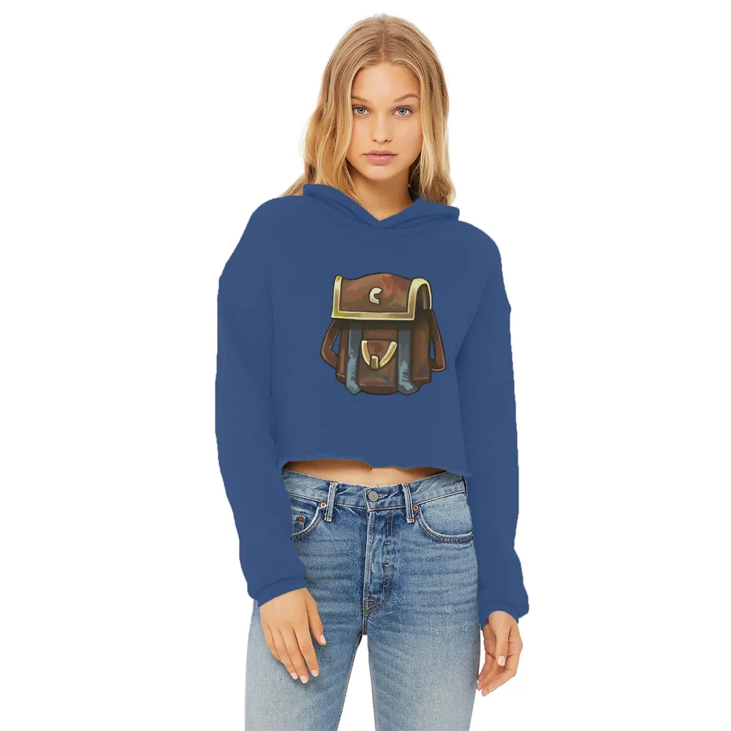 Brown Bag Ladies Cropped Raw Edge Hoodie