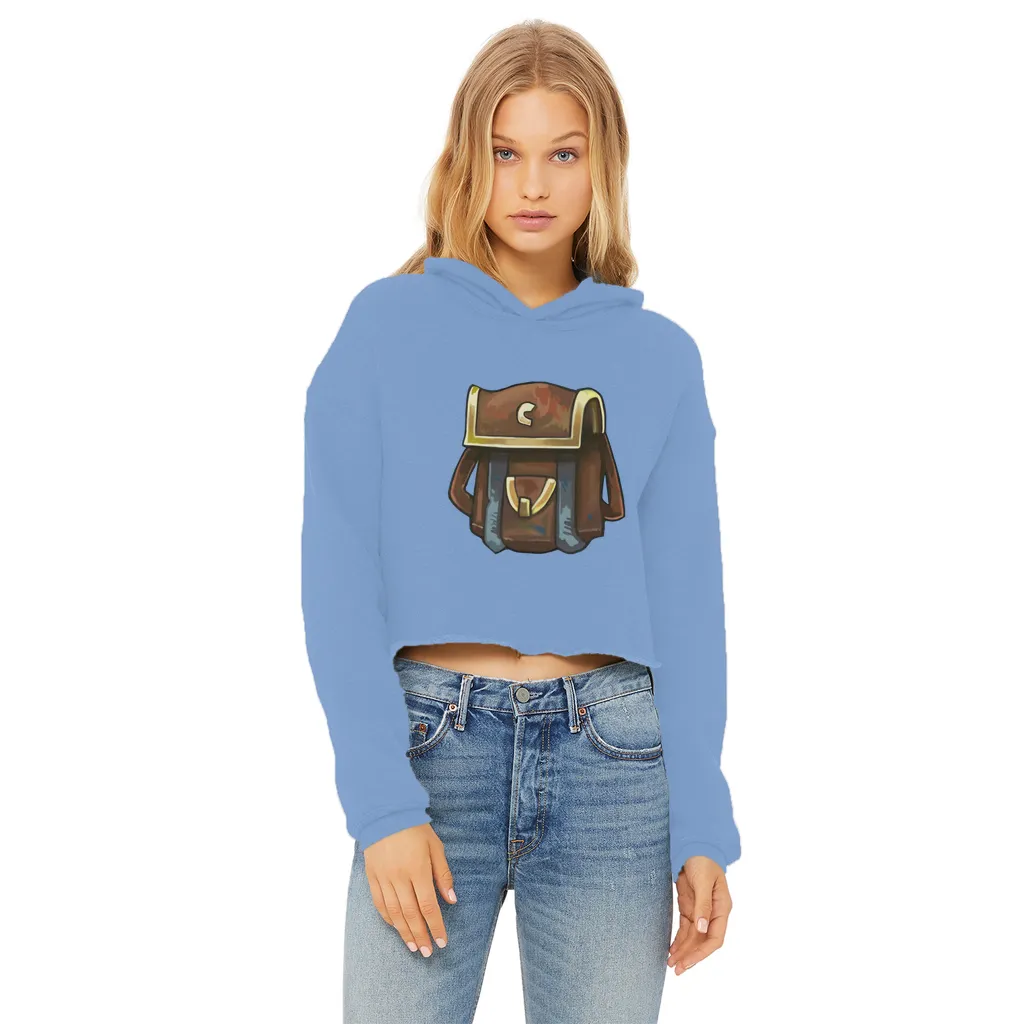 Brown Bag Ladies Cropped Raw Edge Hoodie