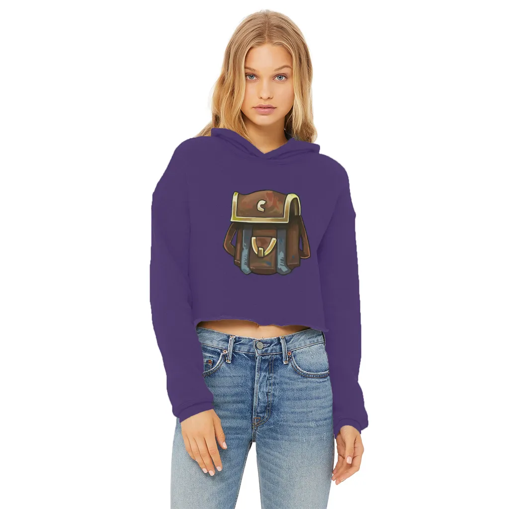 Brown Bag Ladies Cropped Raw Edge Hoodie