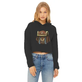 Brown Bag Ladies Cropped Raw Edge Hoodie