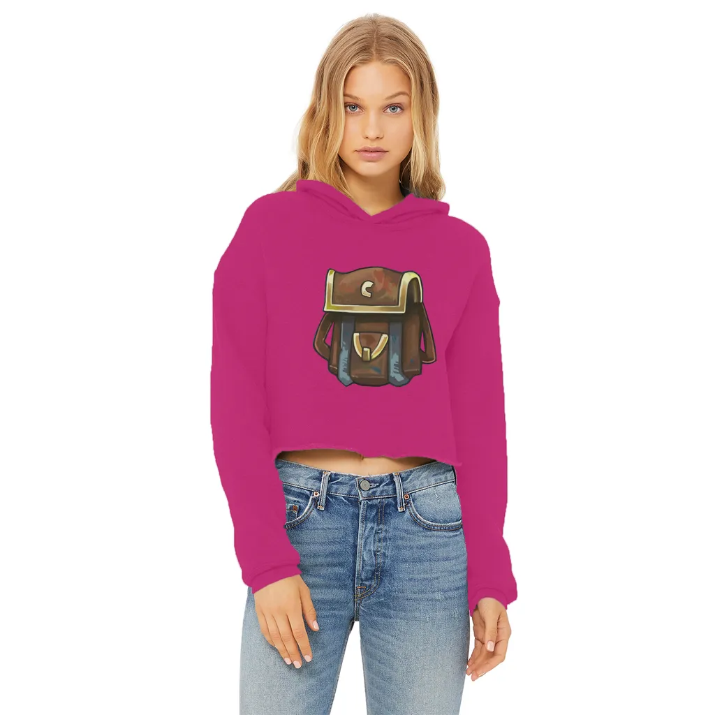 Brown Bag Ladies Cropped Raw Edge Hoodie