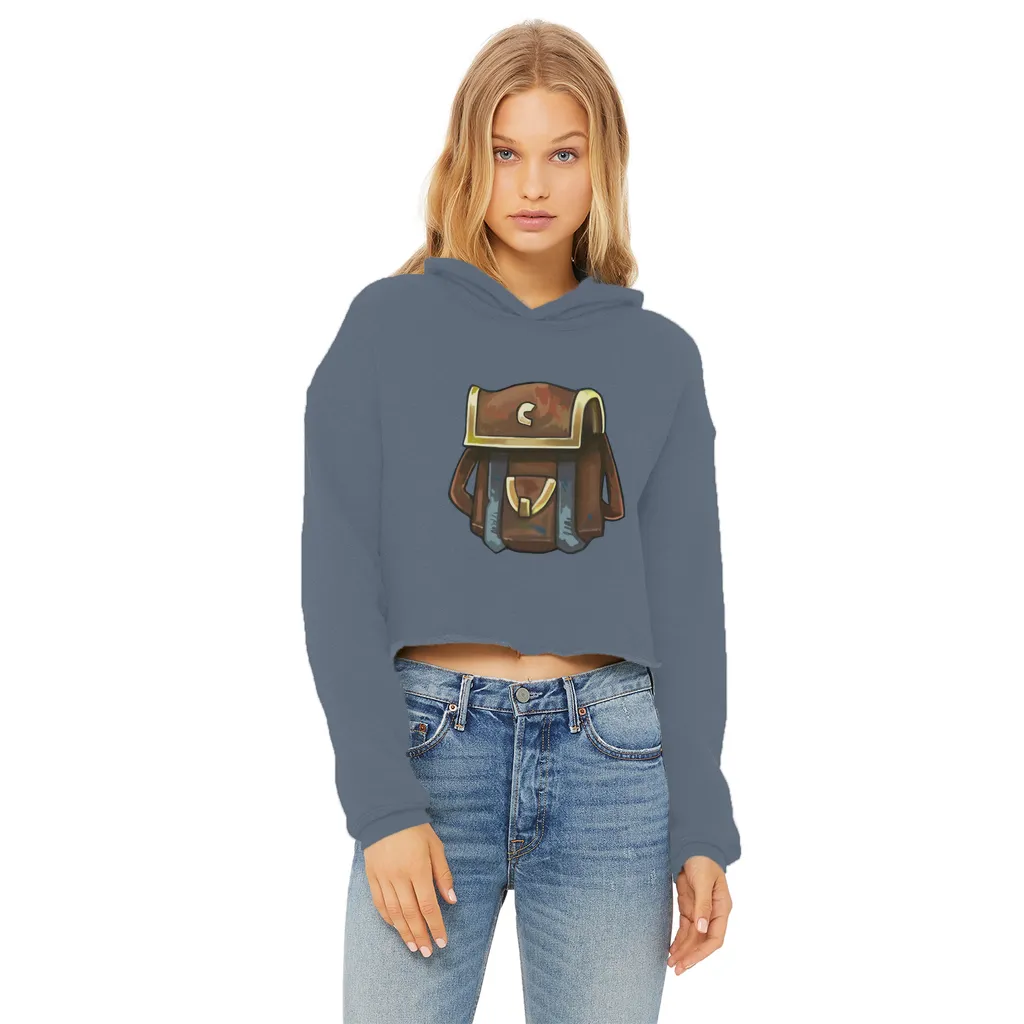 Brown Bag Ladies Cropped Raw Edge Hoodie