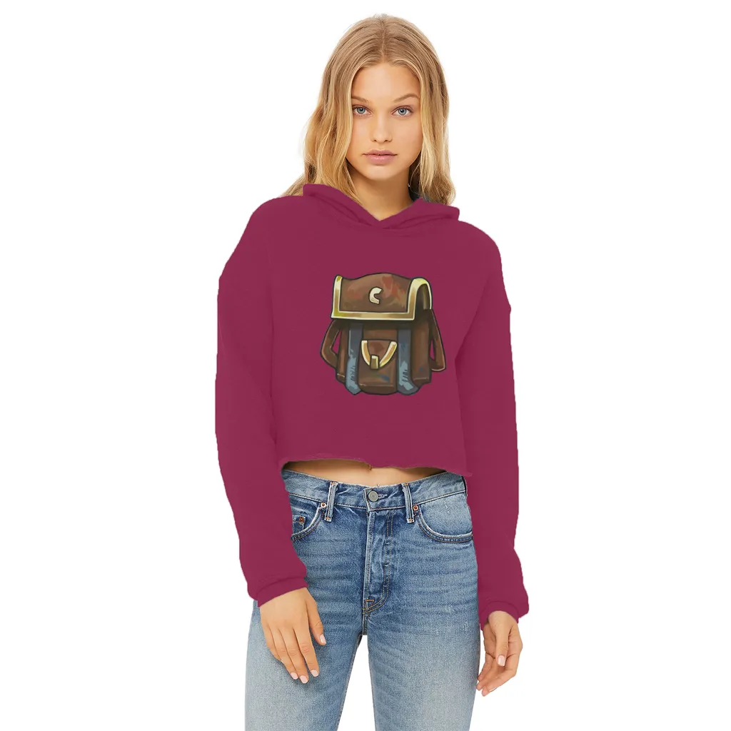 Brown Bag Ladies Cropped Raw Edge Hoodie