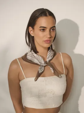 Classic Checkered Print Bandana - Olive Green