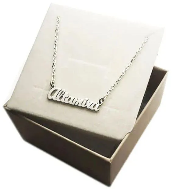 collar nombre en plata