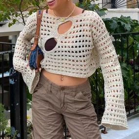 Crop Cut Out Knit Top